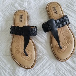 Born on Concept black leather sandals